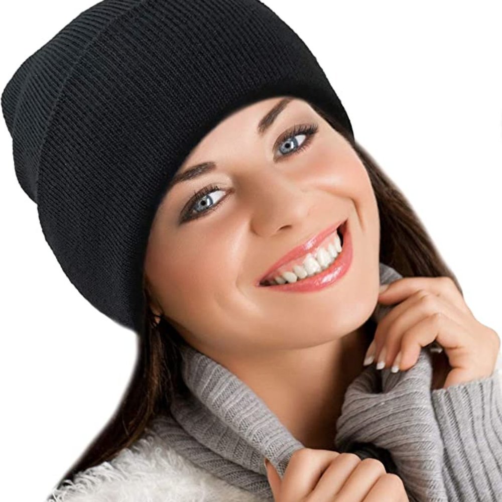 ABERCROMBIE & KENT Knit Beanie Hat in Black NWT